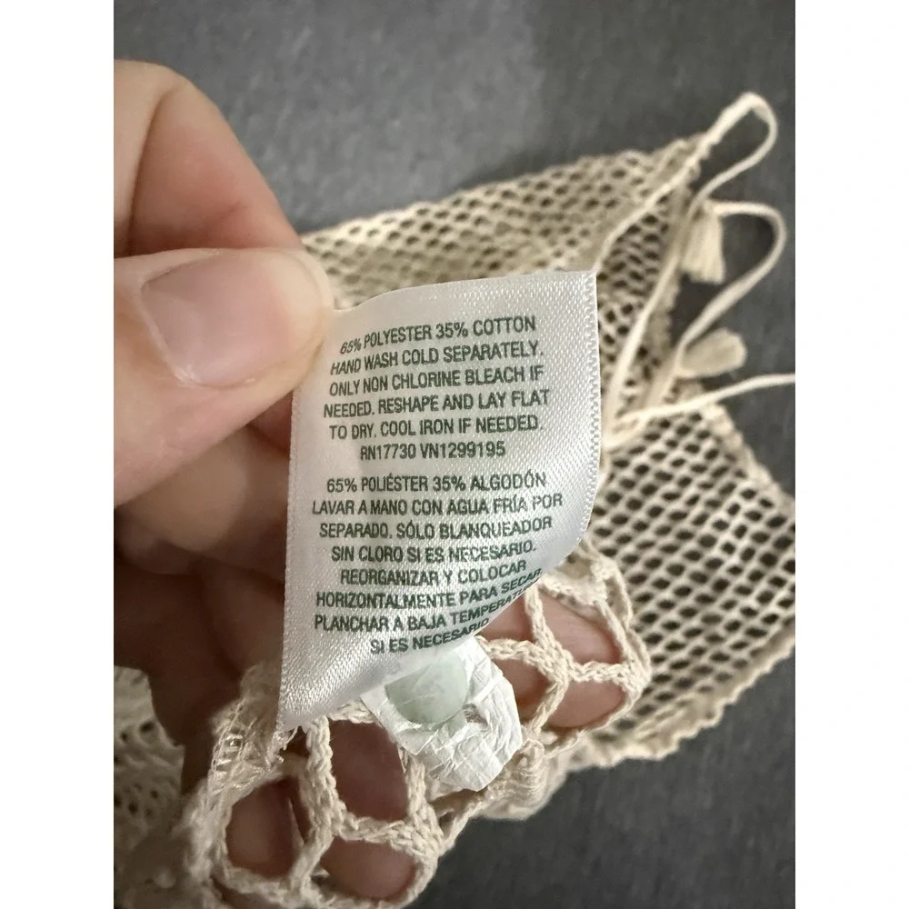 Wild Fable Crochet Net Beach Cover-Up in Beige Pool Vacation